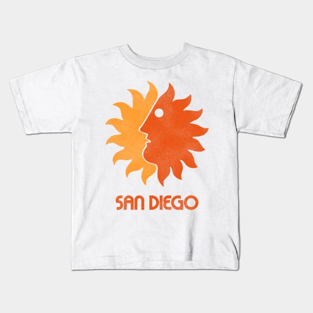 Retro San Diego Sun Tourist Souvenir Kids T-Shirt by darklordpug